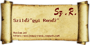 Szilágyi René névjegykártya